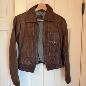 Banana Republic Rich Brown Leather Jacket